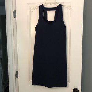 Athleta sports dress size medium. Navy blue with built-in bra.